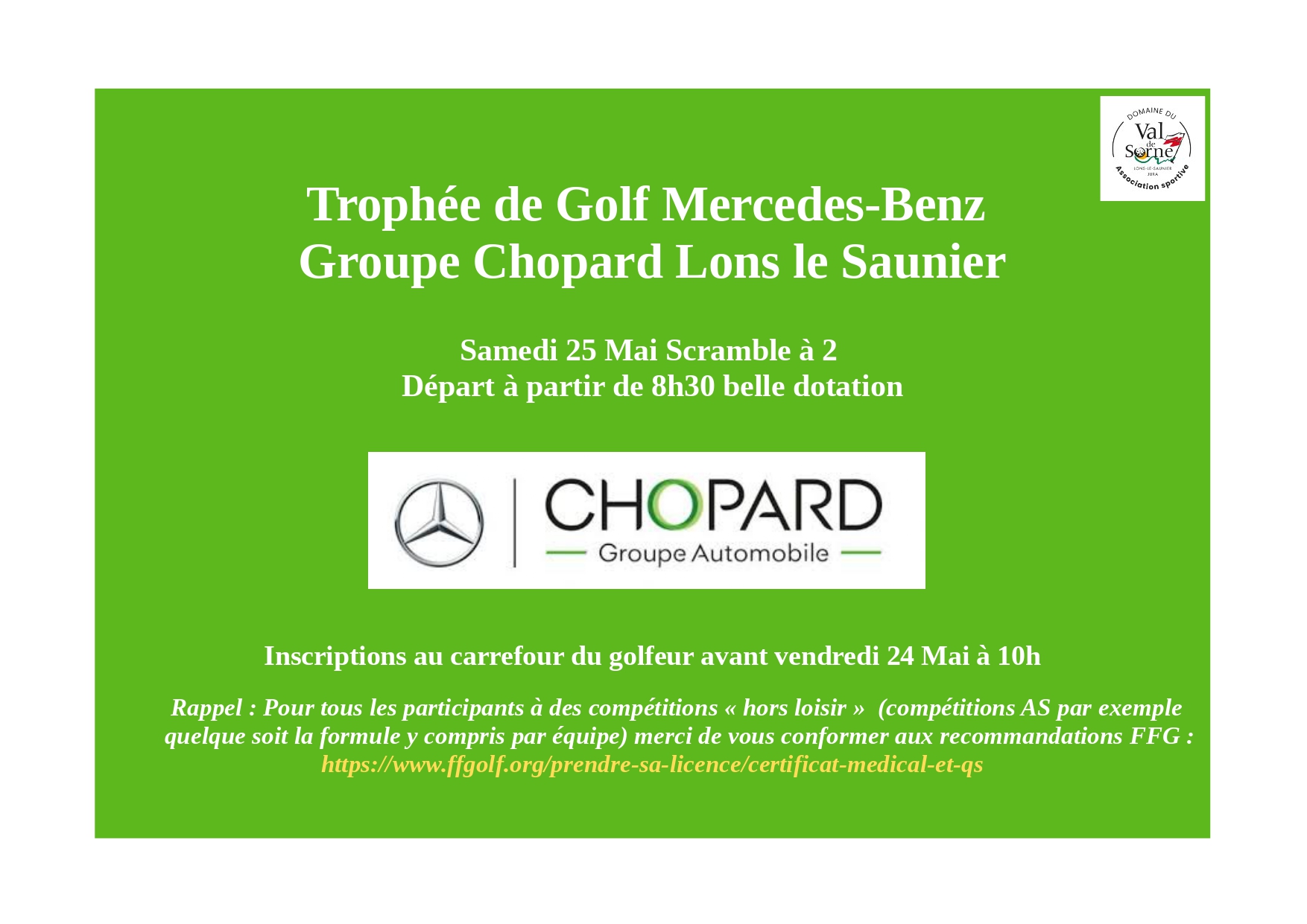 Trophée de Golf Mercedes-Benz Groupe Chopard Lons le Saunier